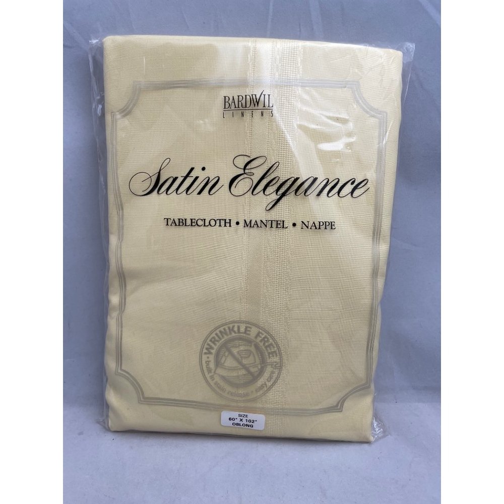 Bardwil Linens Tablecloth Yellow Satin Elegance Oblong 60 by 102 inches